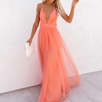 Ginevra | Abito Maxi Lumière Corallo