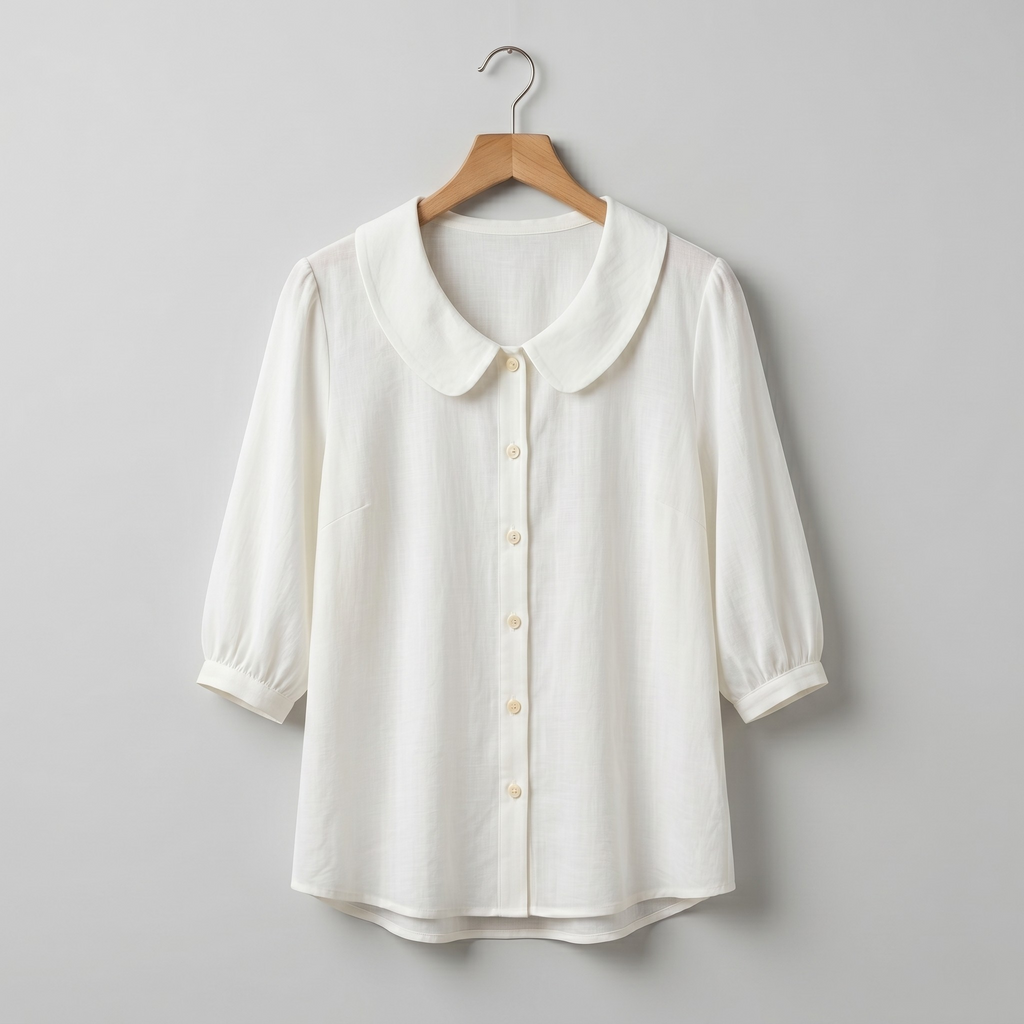 Alexia | Blusa elegante in cotone leggero con collo rotondo