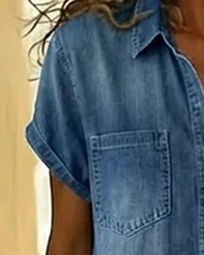 Paola | Tuta in denim con bottoni davanti