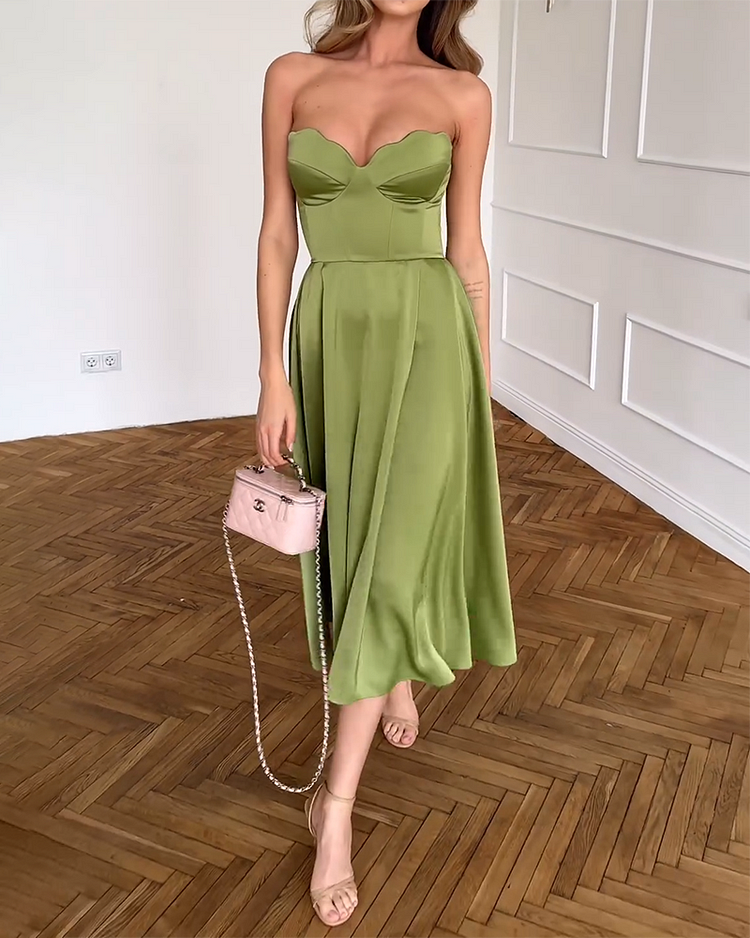 Liora | Abito Midi Elegante a Bustier