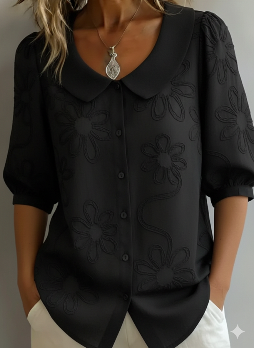 Celeste | Blusa leggera floreale di eleganza naturale