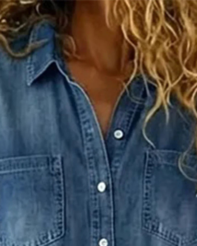 Paola | Tuta in denim con bottoni davanti