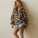 Fiorenza | Pullover Oversize in Pile con Motivo Floreale