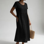 Tosca | Abito midi 100% cotone ricamato, dolce femminilità