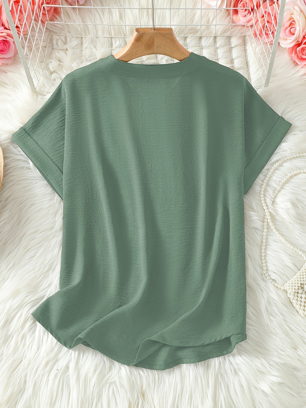 Oliva | Blusa a vestibilità ampia con scollo a V (2 acquistati, 1 in REGALO)