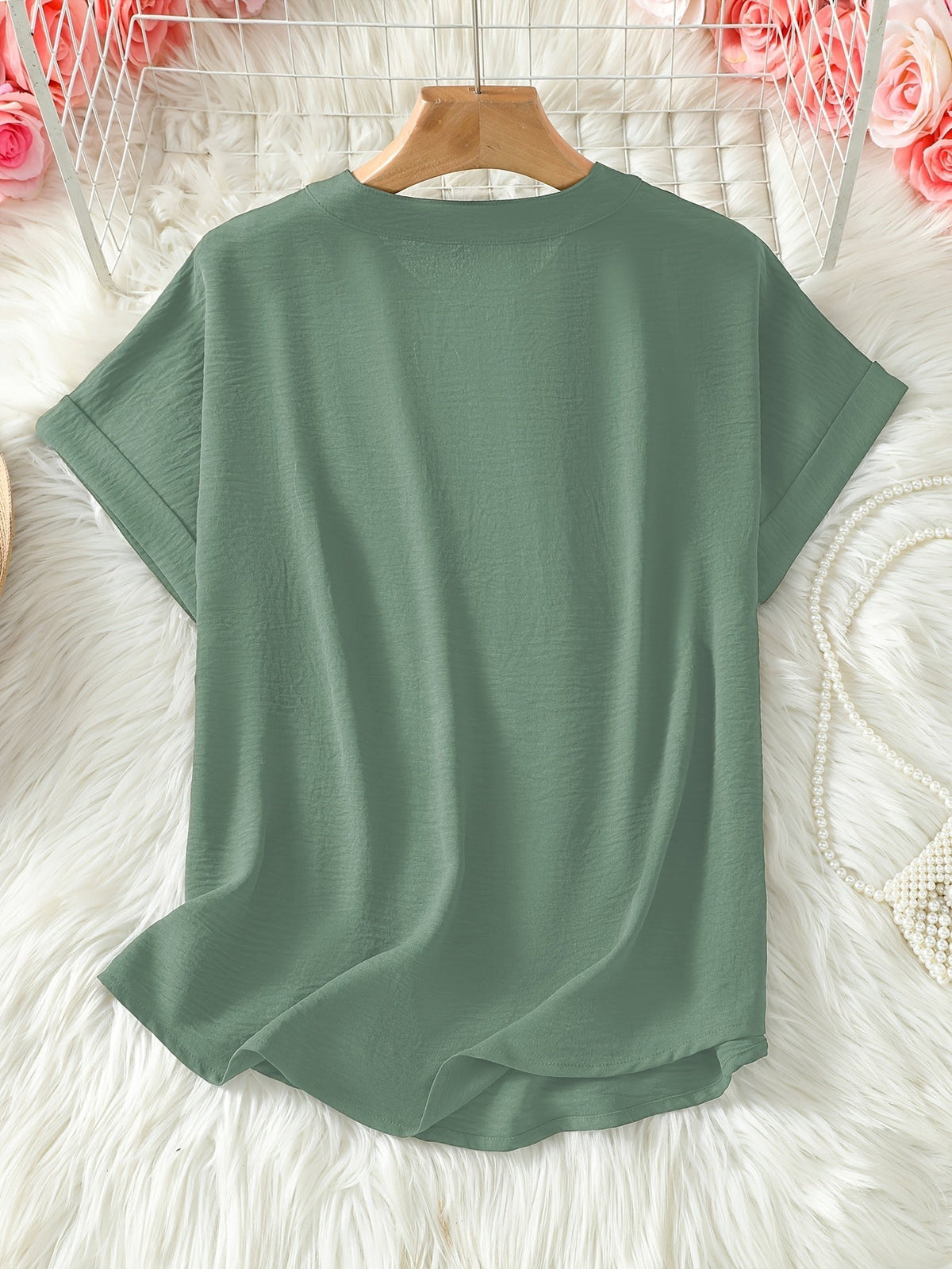 Oliva | Blusa a vestibilità ampia con scollo a V (2 acquistati, 1 in REGALO)