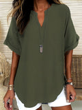 Oliva | Blusa a vestibilità ampia con scollo a V (2 acquistati, 1 in REGALO)