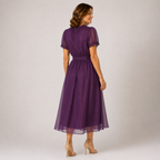 Flavia | Abito Maxi con Scollatura a Goccia e Bordo in Pizzo di Mousseline
