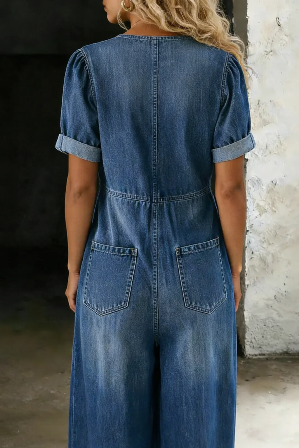 Ilaria | Tuta in denim a maniche corte