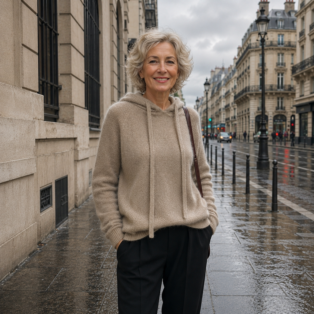 Camilla | Maglione in morbido tessuto con cappuccio integrato e lacci sul davanti