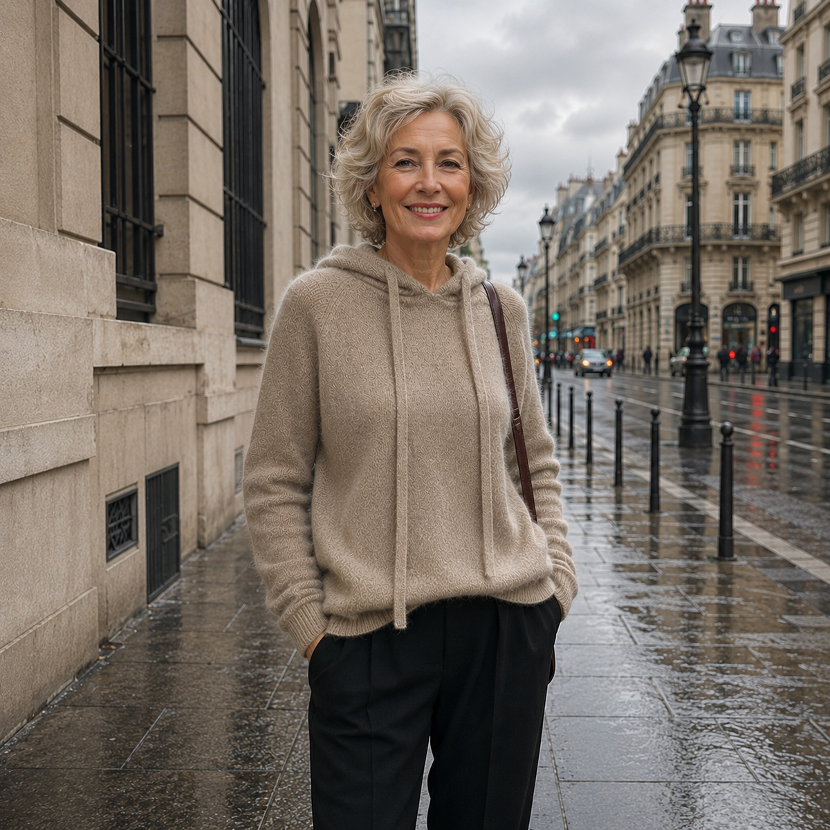 Camilla | Maglione in morbido tessuto con cappuccio integrato e lacci sul davanti
