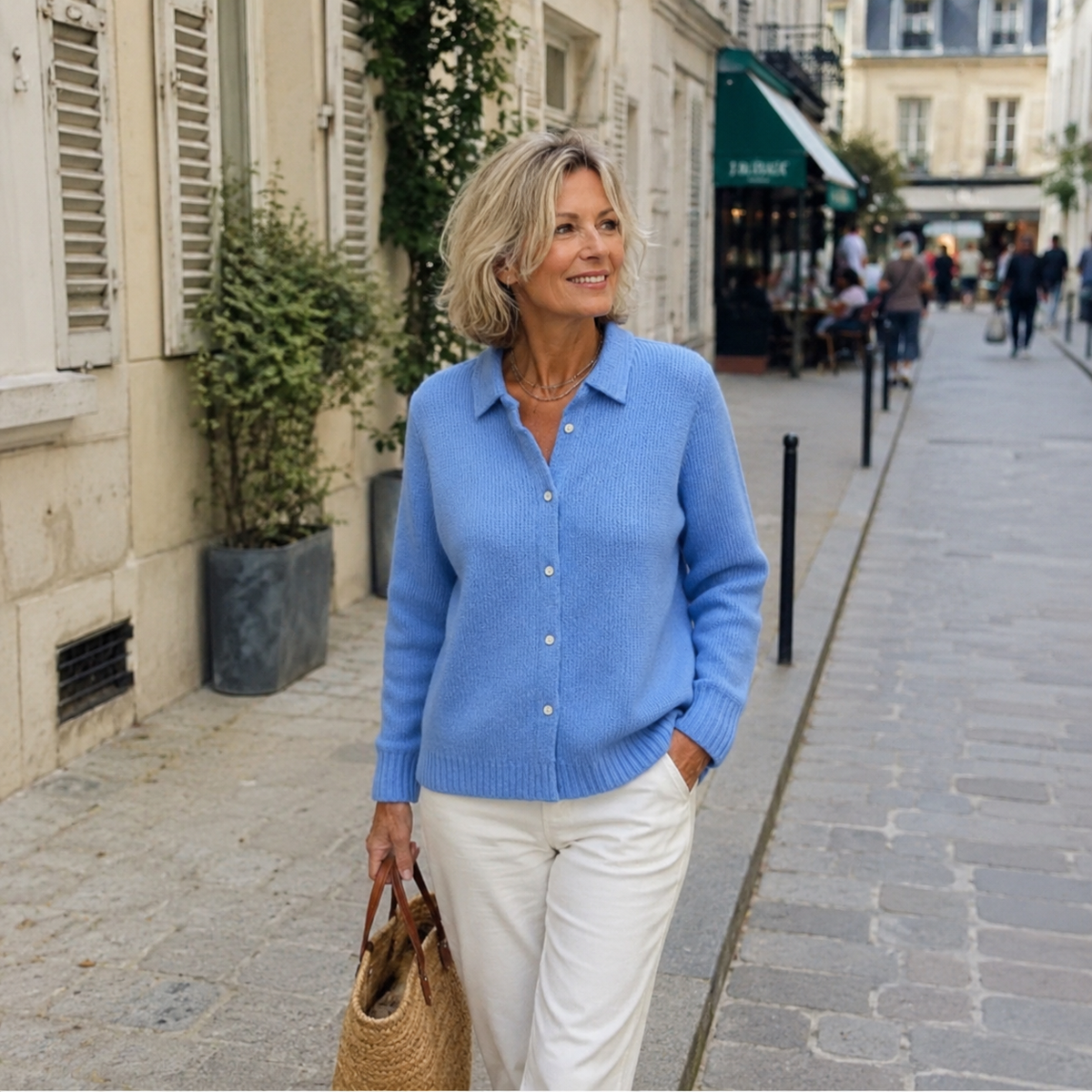 Ludovica | Cardigan in maglia con colletto e bottoni sul davanti