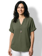 Oliva | Blusa a vestibilità ampia con scollo a V (2 acquistati, 1 in REGALO)