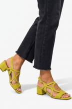 Cedra | Sandali con tacco geometrico Lime Pop