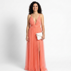 Ginevra | Abito Maxi Lumière Corallo