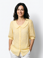 Celeste | Blusa leggera floreale di eleganza naturale