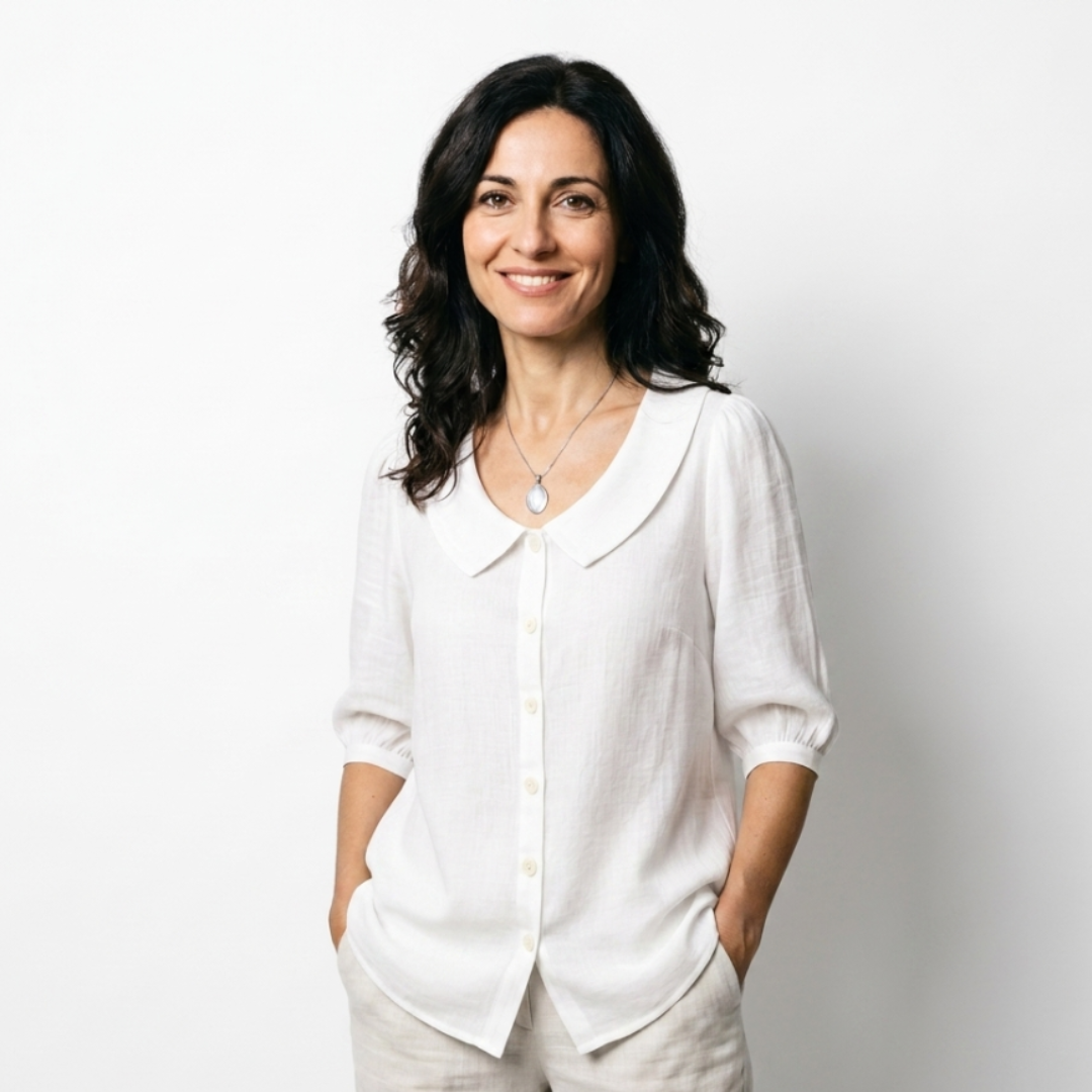 Alexia | Blusa elegante in cotone leggero con collo rotondo