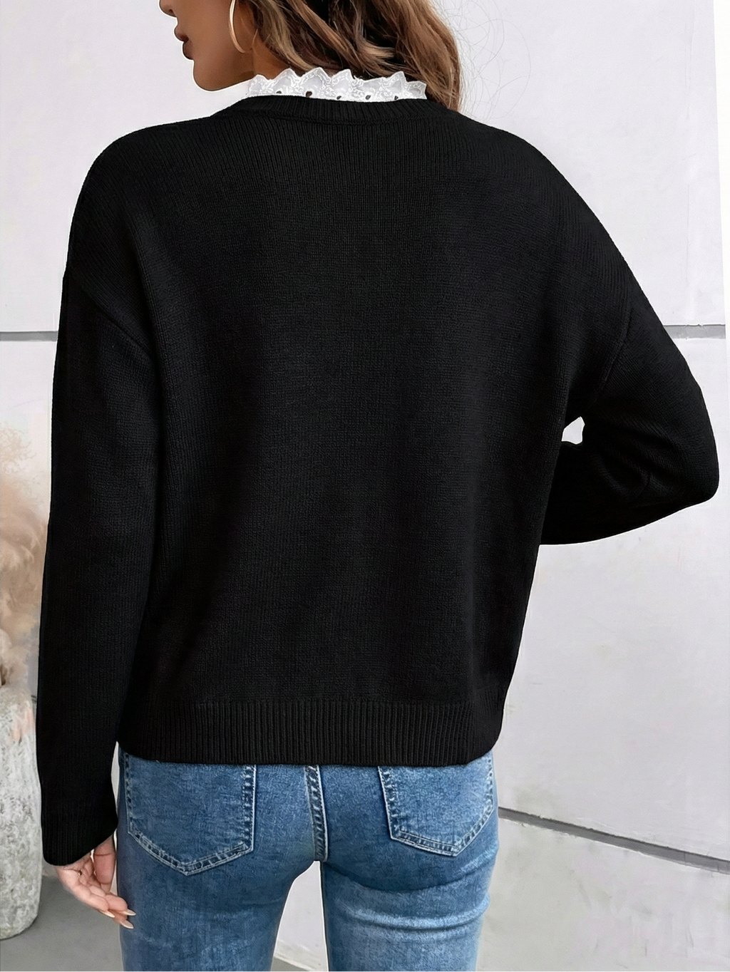 Camille | Maglione con Collo di Pizzo