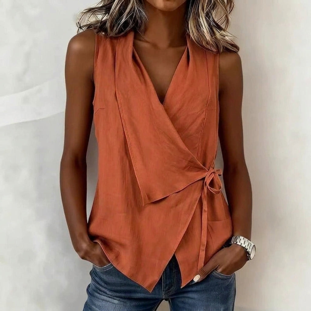 Terracotta | Blusa senza maniche