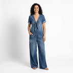 Ilaria | Tuta in denim a maniche corte