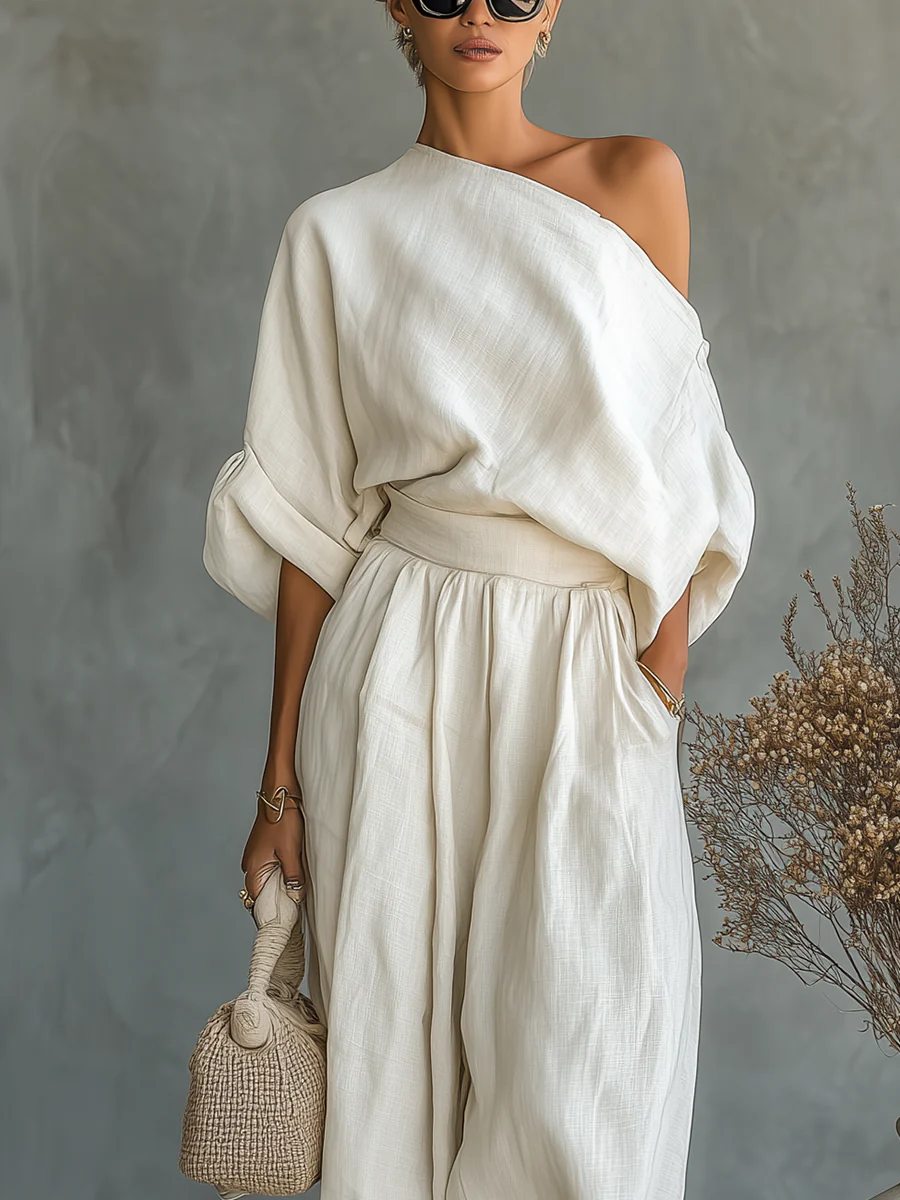 Leonor | Elegante completo due pezzi con una sola spallina