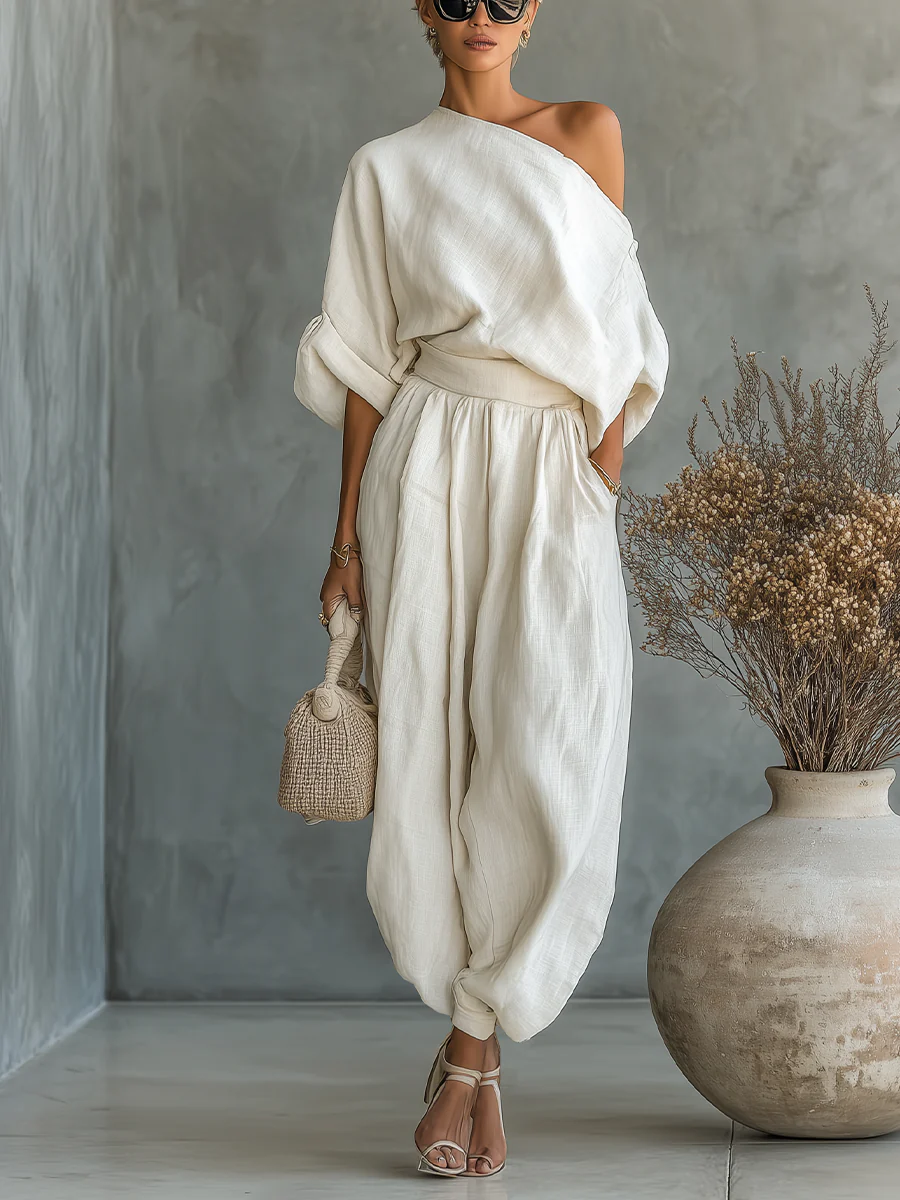 Leonor | Elegante completo due pezzi con una sola spallina