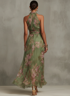 Livia | Abito Maxi Senza Schiena Fiori Elegante