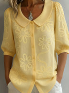 Celeste | Blusa leggera floreale di eleganza naturale