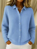 Ludovica | Cardigan in maglia con colletto camicia e bottoni frontali