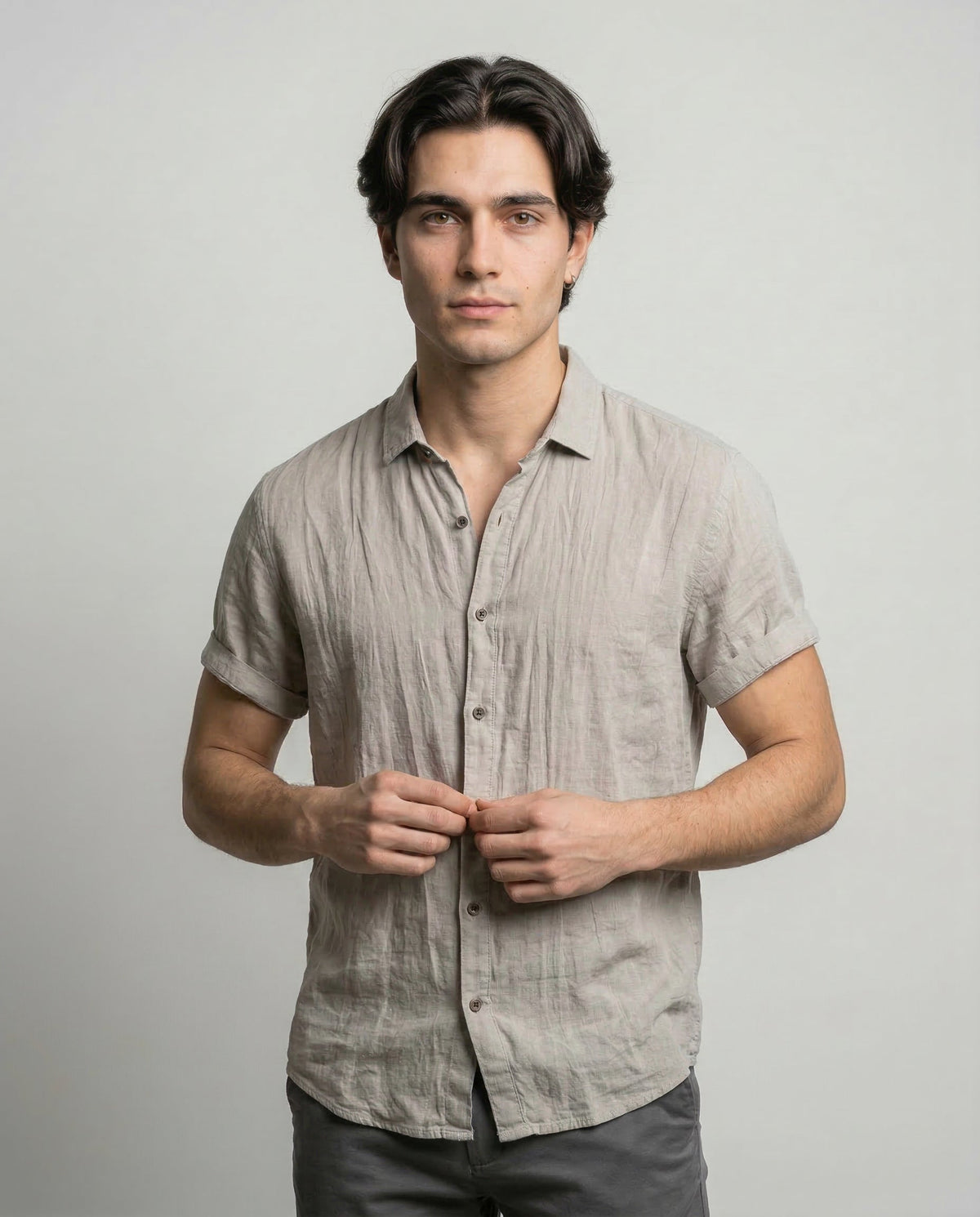 LOREN | Camicia in lino a maniche corte