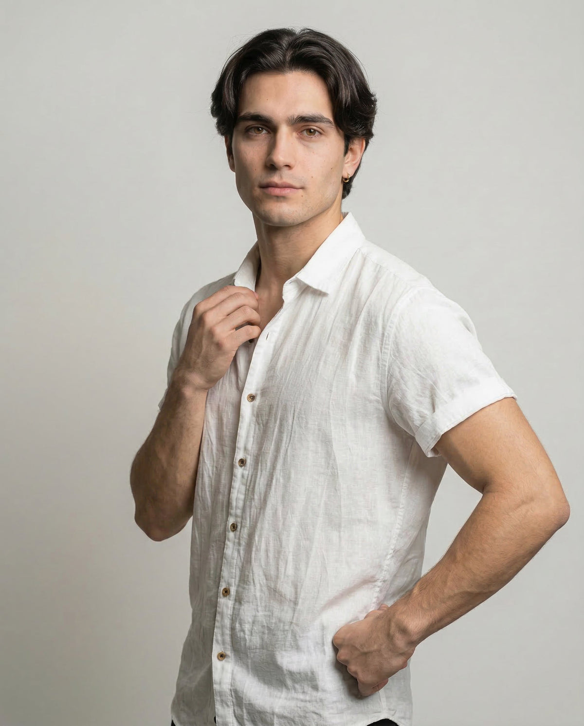 LOREN | Camicia in lino a maniche corte
