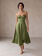 Liora | Abito Midi Elegante a Bustier
