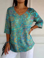 Belen | Blusa ampia ed elegante con stampa raffinata