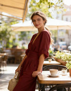 Renata | Combinazione elegante con scollo a V e gamba larga